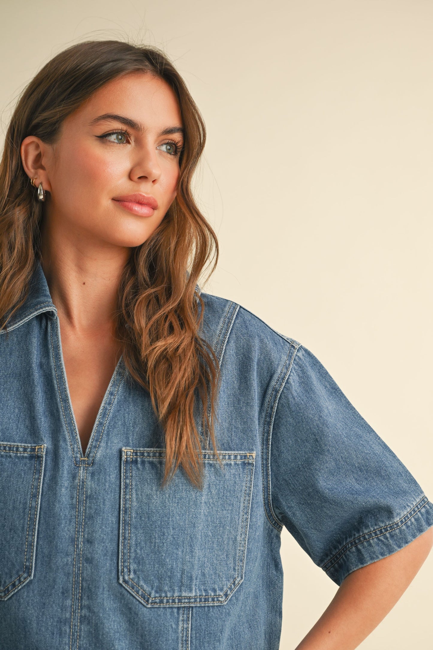 Selena Denim Top