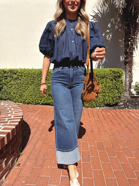 Cuffed Season Denim - Dark Wash