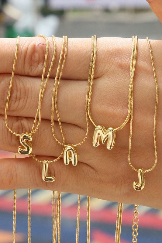 Bubble Initial Necklace