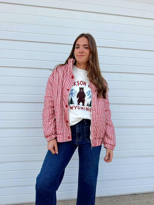 Apple Gingham Puffer