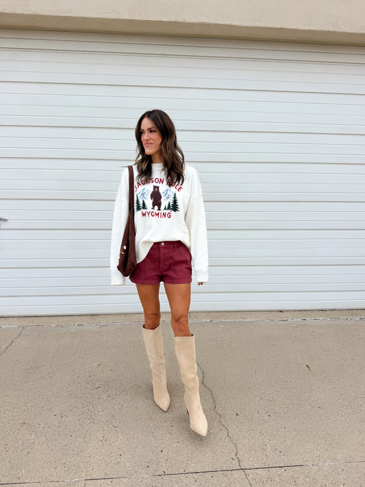 Mallory Maroon Shorts